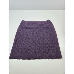 Talbots Skirt Womens 20 Purple Lace Floral Pencil Lined Party Work Office